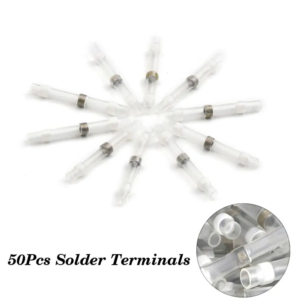 50 шт. припоя уплотнительная Втулка соединения клеммы термоусадки