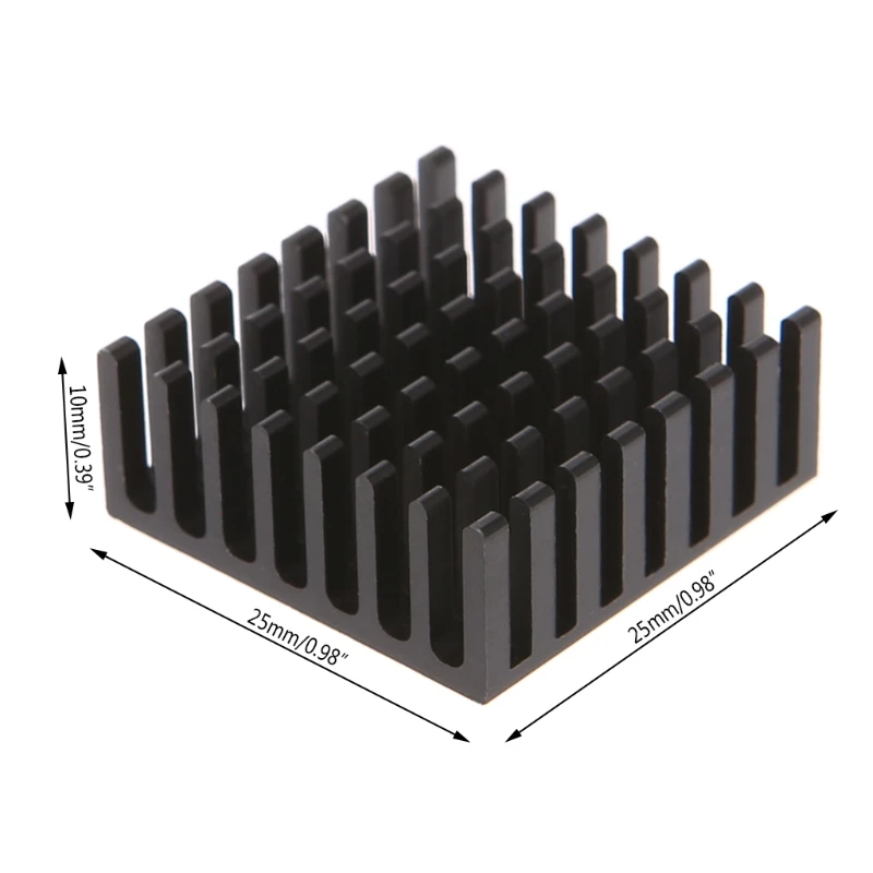 

5Pcs 25*25*10mm Aluminum Heatsink Block Computer Cooler Electronic Chip Radiator