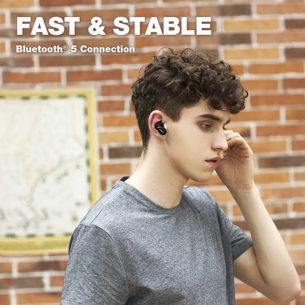 1 еще E1026BT стильные настоящие беспроводные наушники Bluetooth 5,0 в уши мини Спортивная гарнитура Поддержка aptX ACC с микрофоном чип Qualcomm