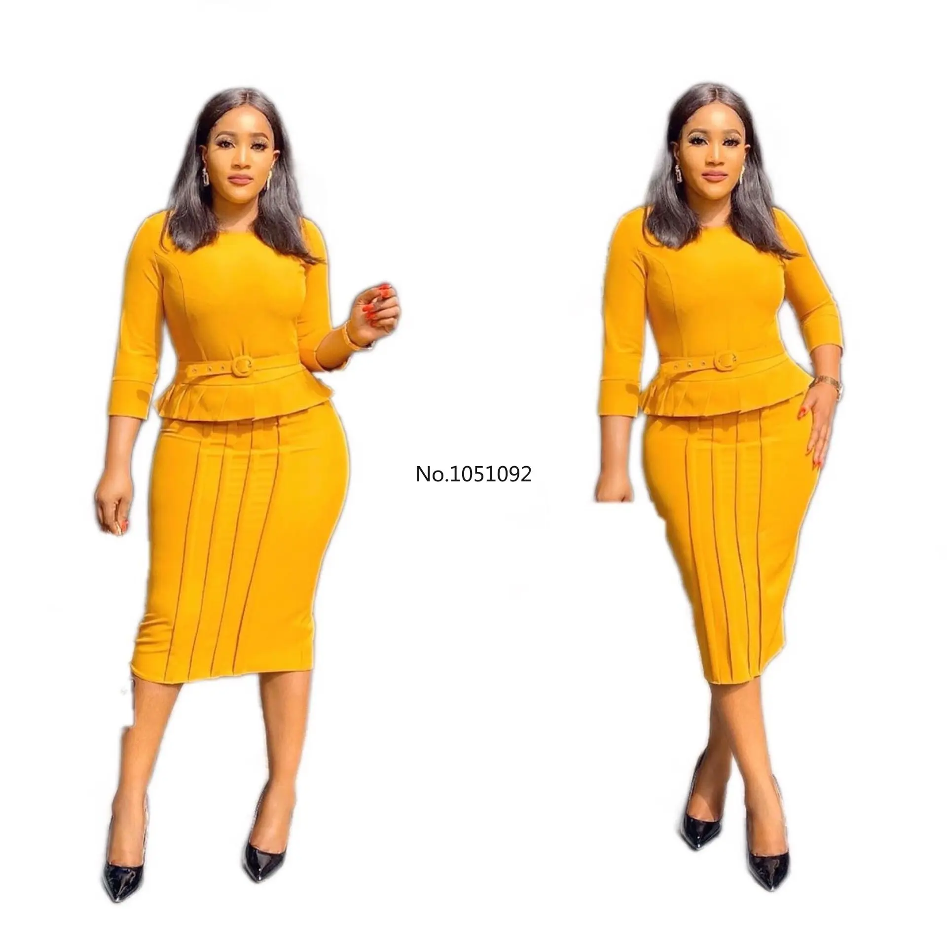 2020 Новые африканские платья для женщин 3/4 рукав Африка миди платье карандаш