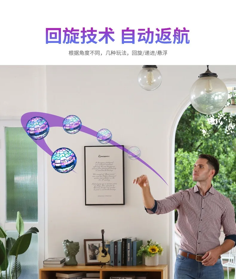 

Fly Pro Mini Drone Electronic Induction UFO Flying Swivel Fingertip Gyro Spinner Ball Decompress Toys Outdoor Game Kids Gift