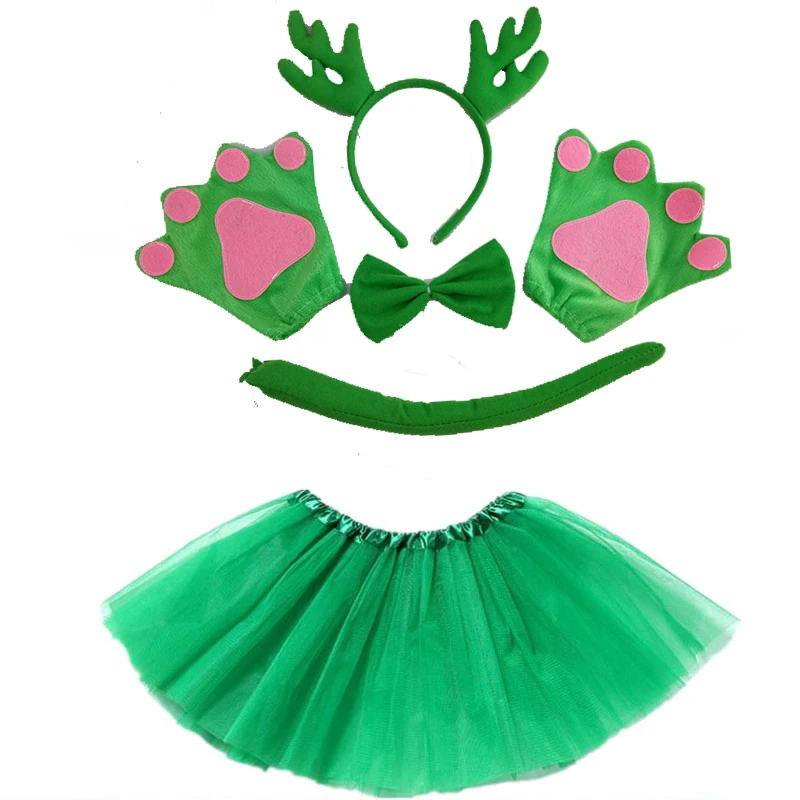 

Elk Antler Deer Cosplay Props Animal Birthday Party Costume For Kids Girl Festival Headband Skirt Tutu Halloween Christmas