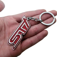 1pcs car styling sti logo car keychain key chains rings for subaru sti legacy forester outback rally wrx wrc impreza