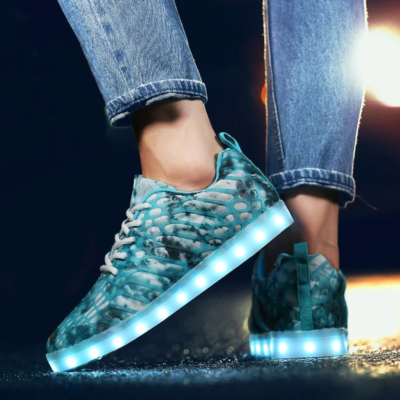 Светодиодная светильник IGxx для мужчин и женщин светящиеся мигающие кроссовки с