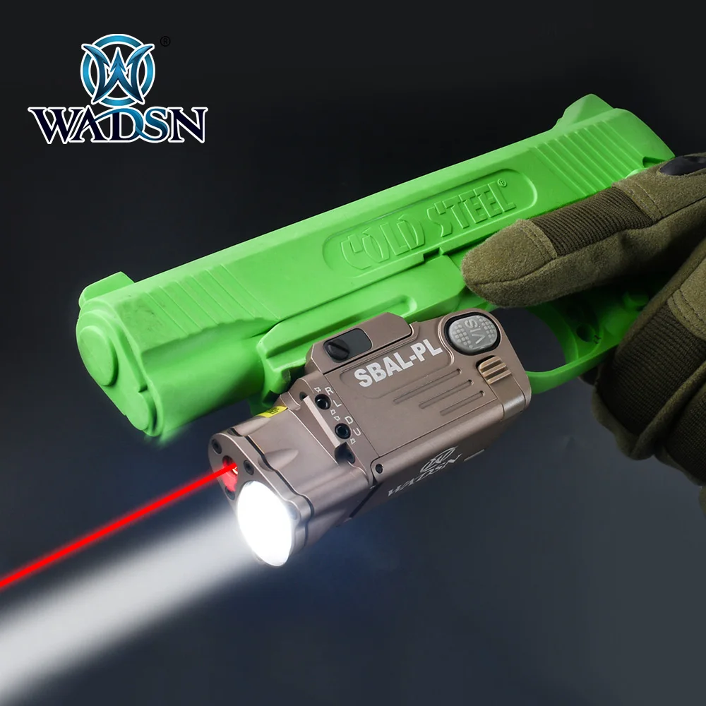 

WADSN Tactical SBAL-PL Red Laser and White Light 400 Lumens Hunting Pistol SBAL Airsoft Light For 20mm Picatinny Rail