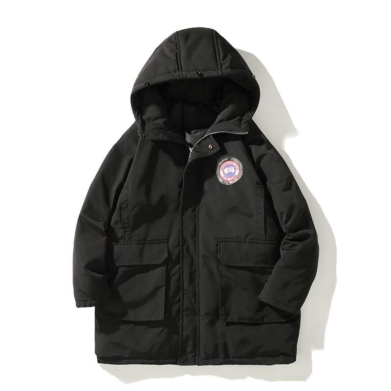 Liketkit мужские зимние куртки с капюшоном 2019 однотонные свободные камуфляжные