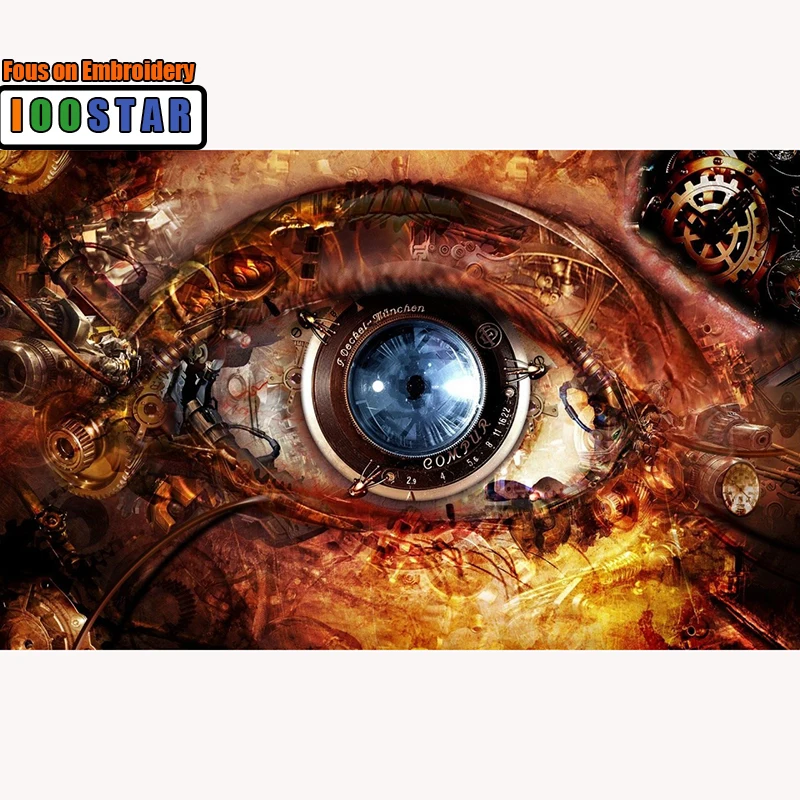 5D DIY алмазная живопись глаза стимпанк часы шестерни полный квадратный/круглый