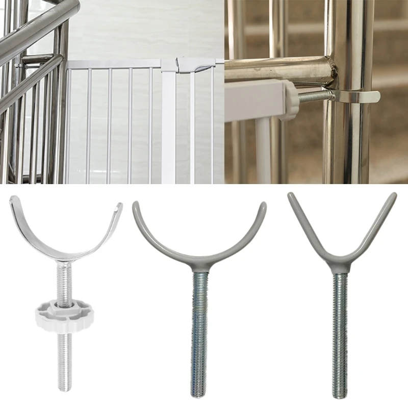

T8NA Stair Pressure Mounted Security Gate Threaded Spindle Rod Y/U Shape Gate Adaptor for Baby Pet Safety Gates