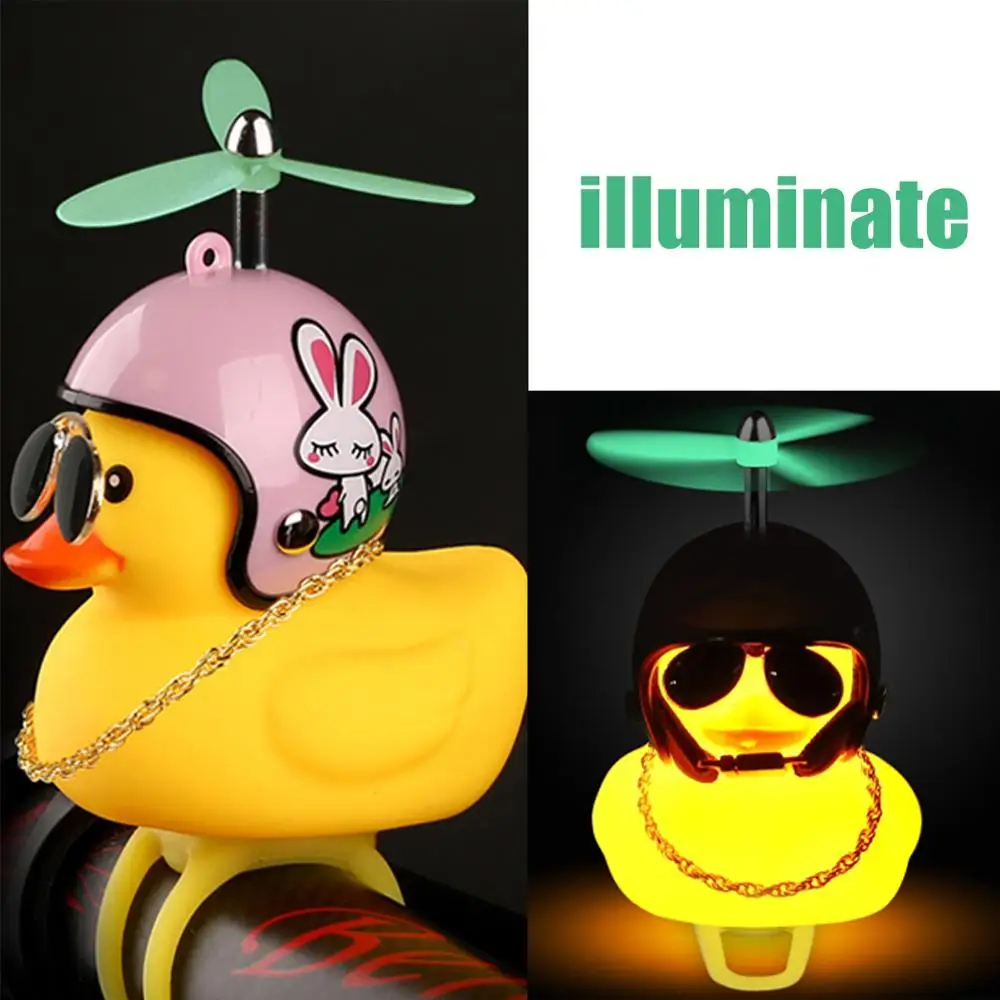 1Pc Luminous Standing Duck with Helmet Broken Wind Small Yellow Road Bike Motor Riding Cycling/Home Decor Figurines | Дом и сад