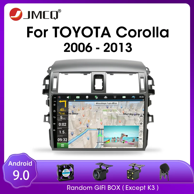 JMCQ для Toyota Corolla E140/150 2006 2013 автомобильный Android 9 0 радио мультимедиа видеоплеер 2din 4G