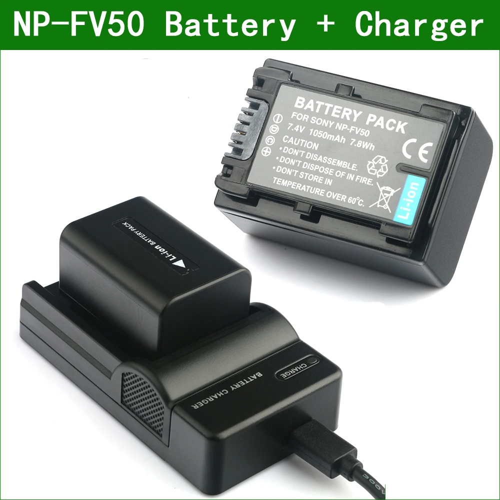 NP FV50 NPFV50 цифровой Камера Батарея + Зарядное устройство для Sony HDR CX110 CX115 CX130 CX680 CX150