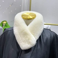 real rex rabbit fur collar scarf for women neck shrug for fall winter coat wraps neck warmer
