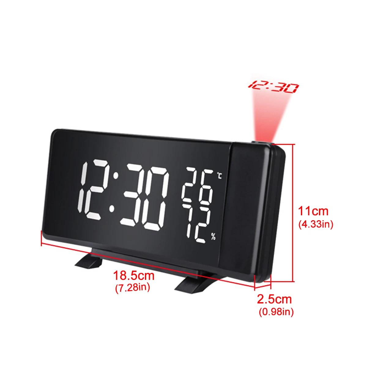 

Digital Projection Alarm Clock With Weather Temperature Thermometer Humidity Hygrometer/Bedside Wake Up Projector Clock