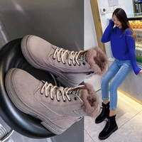 ladies casual snow boots waterproof warm ankle boots fashion style winter plus velvet womens boots casual thick martin boots
