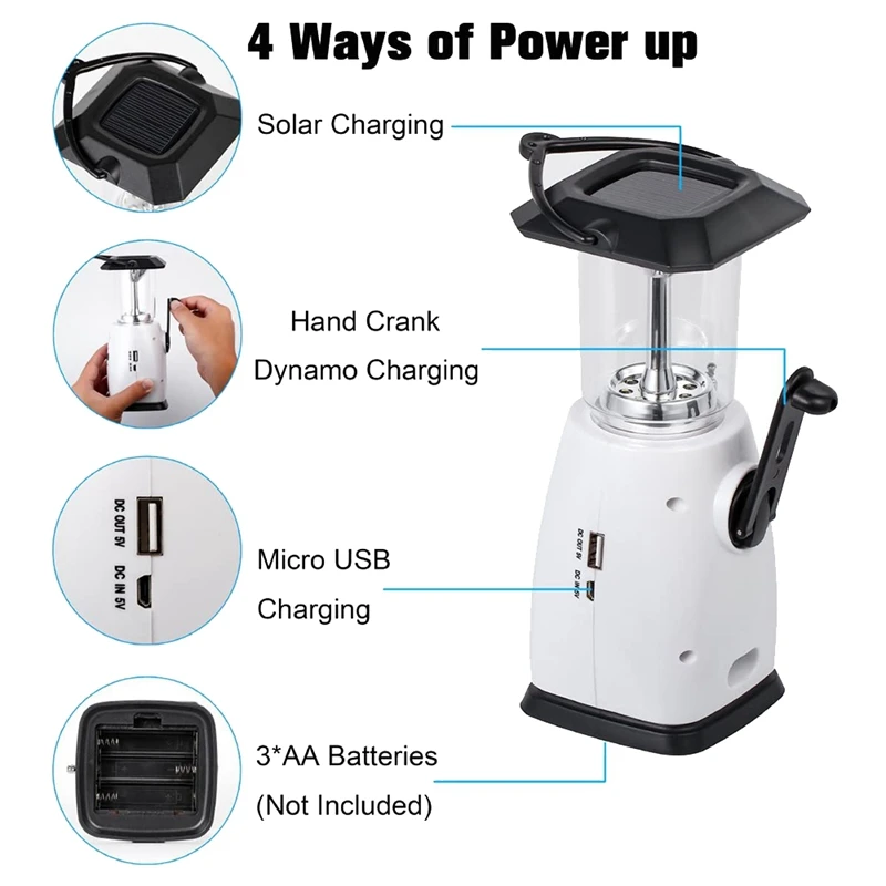 solar dynamo multi functional 4 way powered emergency hand crank fm radio led camping lantern flashlight phones charger free global shipping