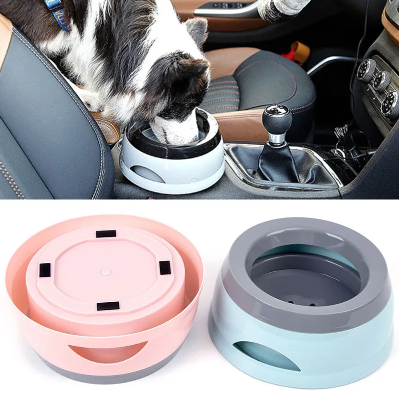 

Pet Dog Cat Bowls Floating Not Wetting Mouth Cat Bowl No Spill Drinking Water Feeder Plastic Portable Dog Bowl water Feeders