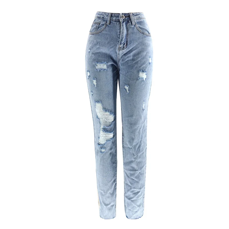 

Jeans Women's Pierced Large Jeans Loose Straight Pants Camouflage Pants Straight Floral Pants Pants for Women