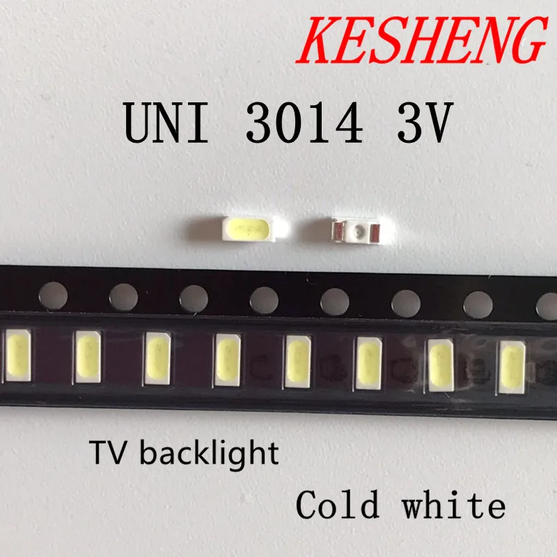 200PCS UNI SMD LED Chip cold White Ultra Bright 0.1W 9-13LM 30mA 3V Backlight Light Emitting Diode Lamp 3014 Bead uni - купить по