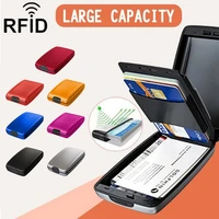 new aluminum alloy rfid credit bank card holder men women wallet money bag multi function business card purses pocket