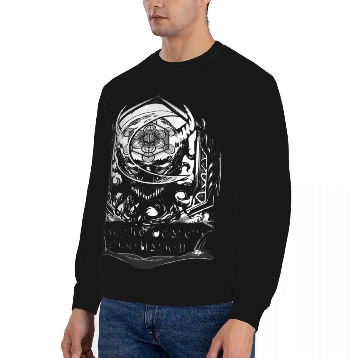 Devil Fashion Original Designer Brand Men's Sweater Artist Round Neck Sweater Punk Rock Long Sleeve Couple Sweater