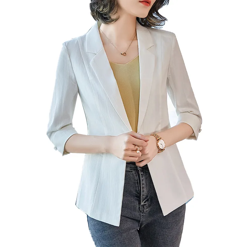 

White Suit Jacket for Women Spring/Summer 2021 New Casual Fried Street Small Temperament High Sense Small Tailored Suit Top