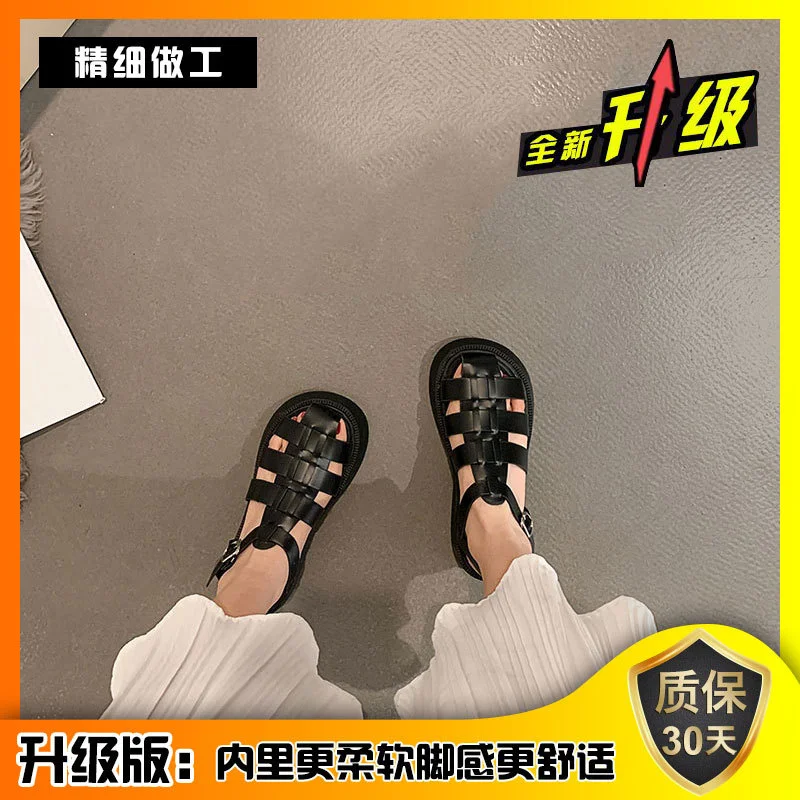 

Women's summer 2021 new knitting muffin fashion versatile Roman shoes