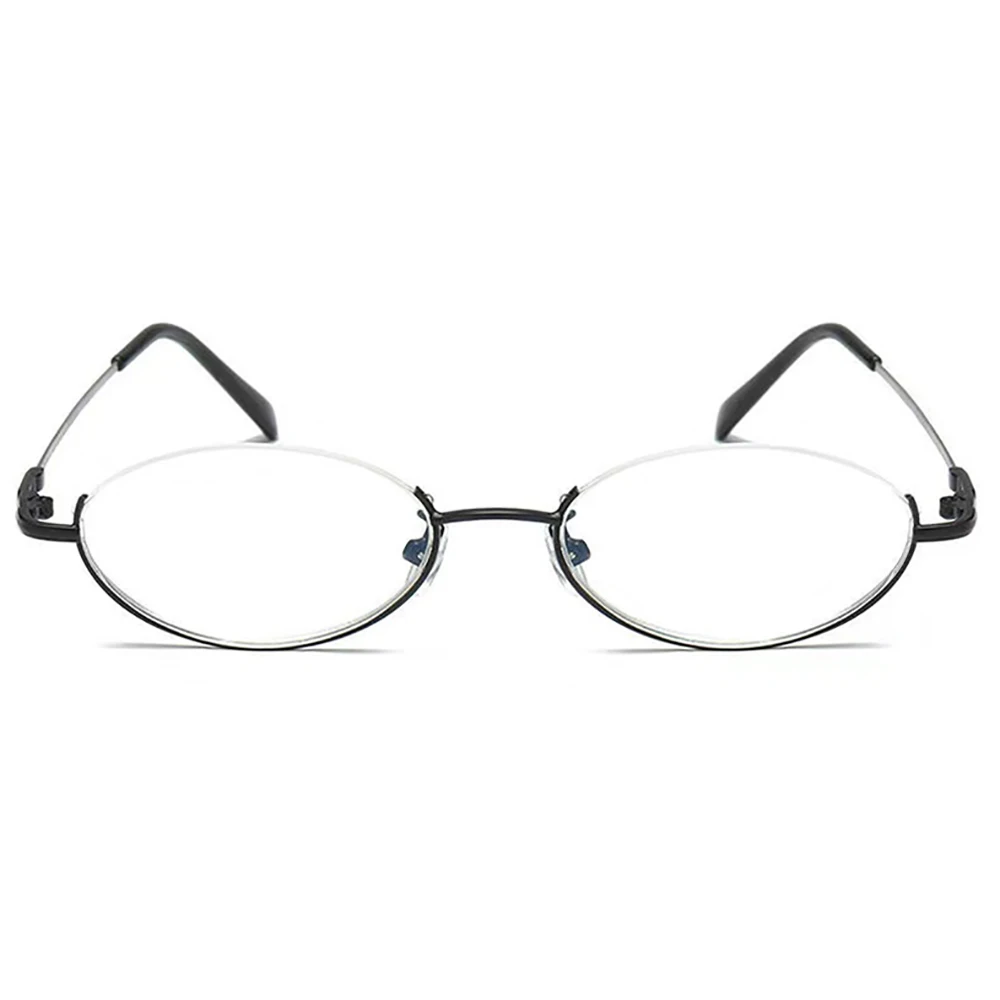 Kann Blume Oval Design Anti-Blau Licht Lesebrille Retro Runde Presbyopie Brillen Halb Rahmen Hyperopie Brillen Unisex + 3,5 – Detail 3