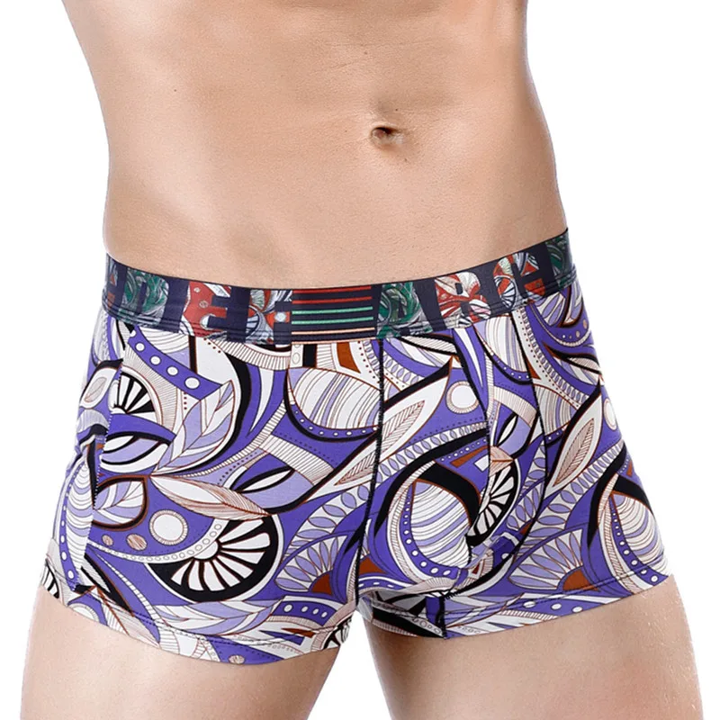 Боксеры мужские с мультяшным принтом пикантное нижнее белье удобные дышащие
