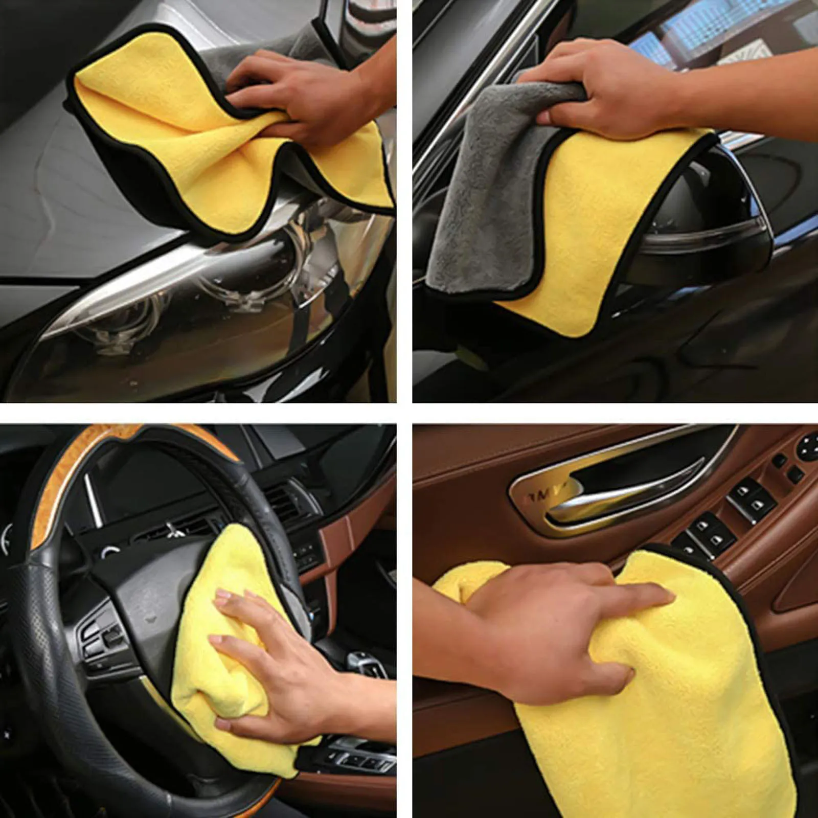 

3PC Extra Soft 30*60CM Car Wash Microfiber Towel Car Cleaning Drying Cloth Car Care Cloth Detailing Car Wash Towel