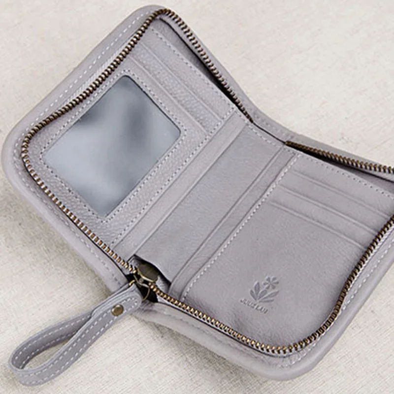 AETOO кожаный кошелек ручной работы женский короткий на молнии из мягкой воловьей