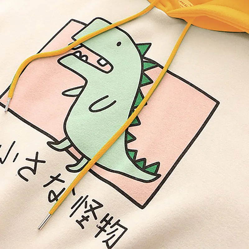 

Dinosaur Oversized Cartoon Hoodie Women Fashion Women Sweatshirt Casual Print Korean Style Clothes For Sweatshirt Tops