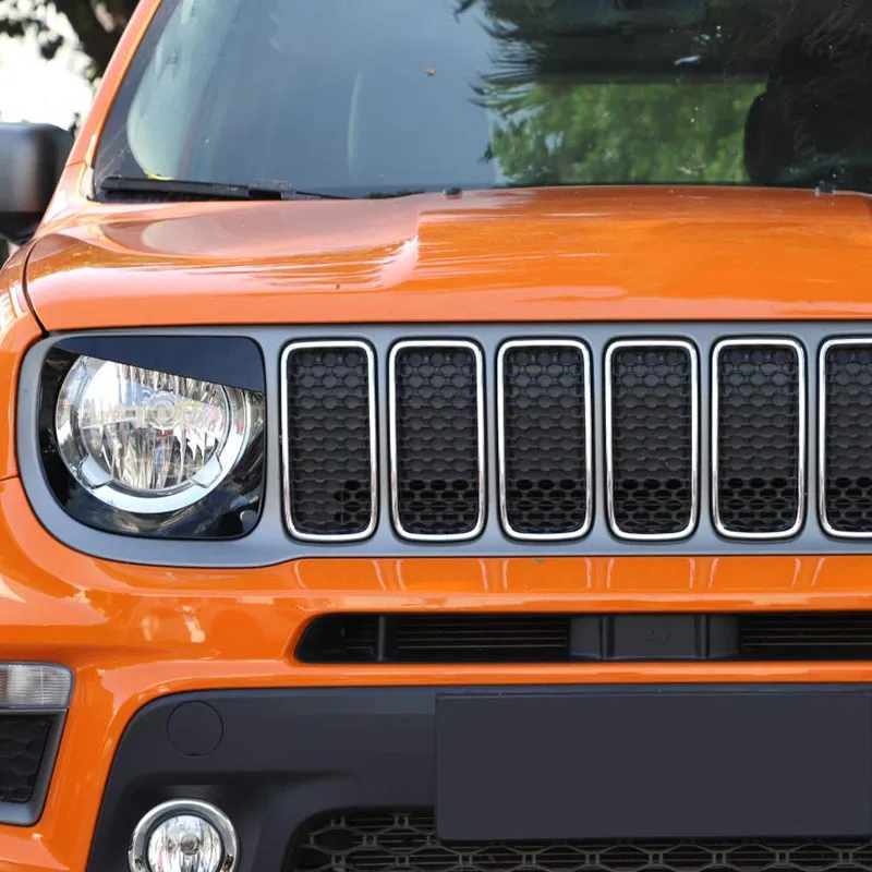 Headlight Cover Front Head Light Lamp Trim Angry Bird Protector for Jeep Renegade 2019 2Pcs Black | Автомобили и мотоциклы