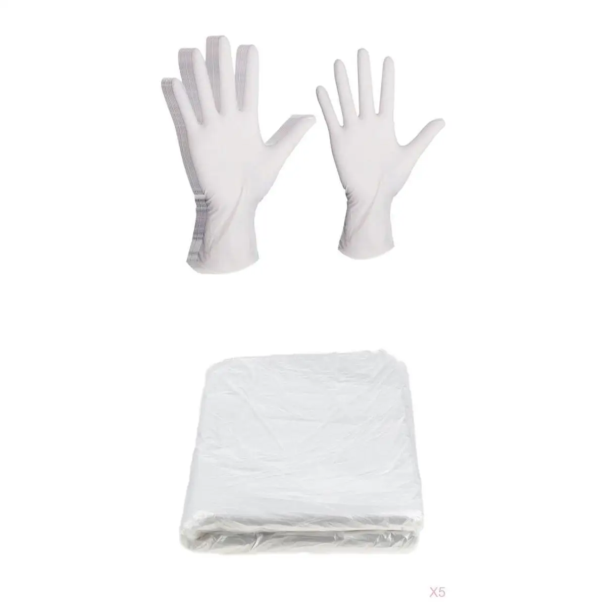 

500 Pieces Waterproof Disposable Hair Cutting Cape Capes Apron 10 Gloves _M