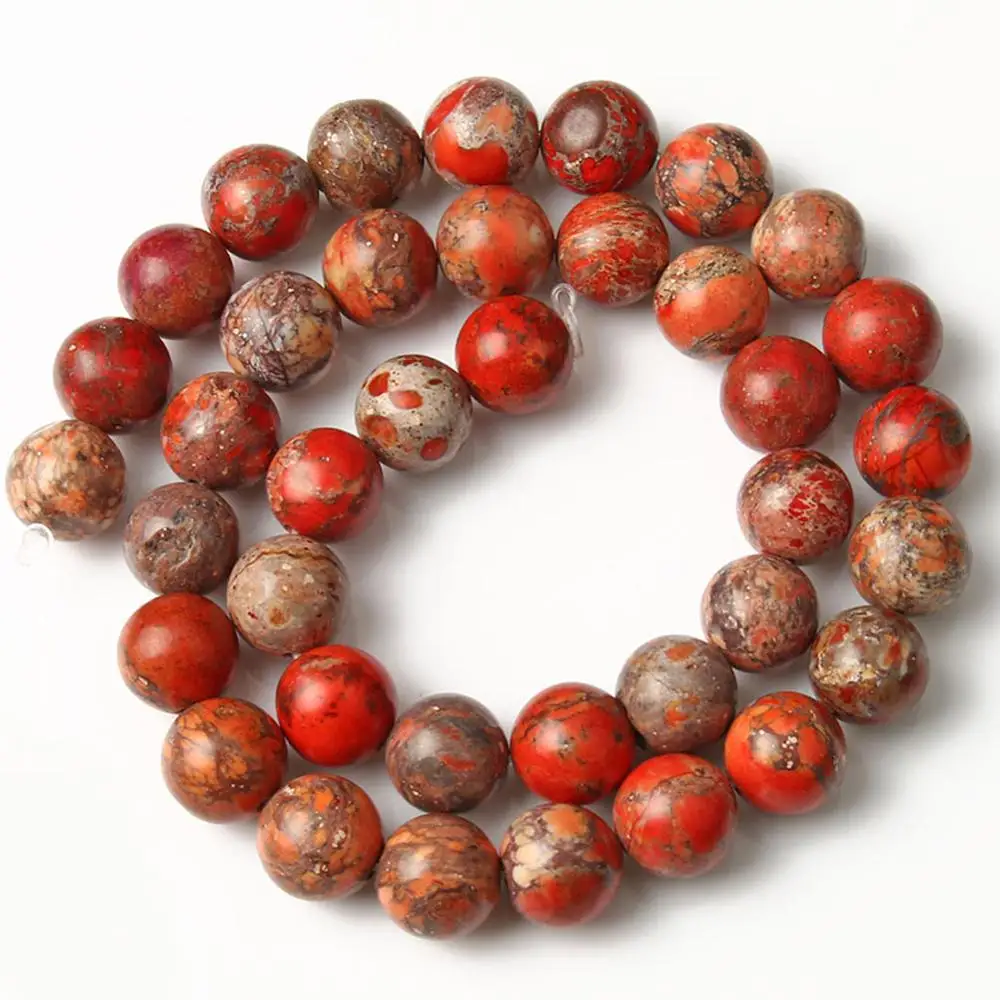 Натуральный камень Красного моря осадка Ясперс бусины с большим отверстием