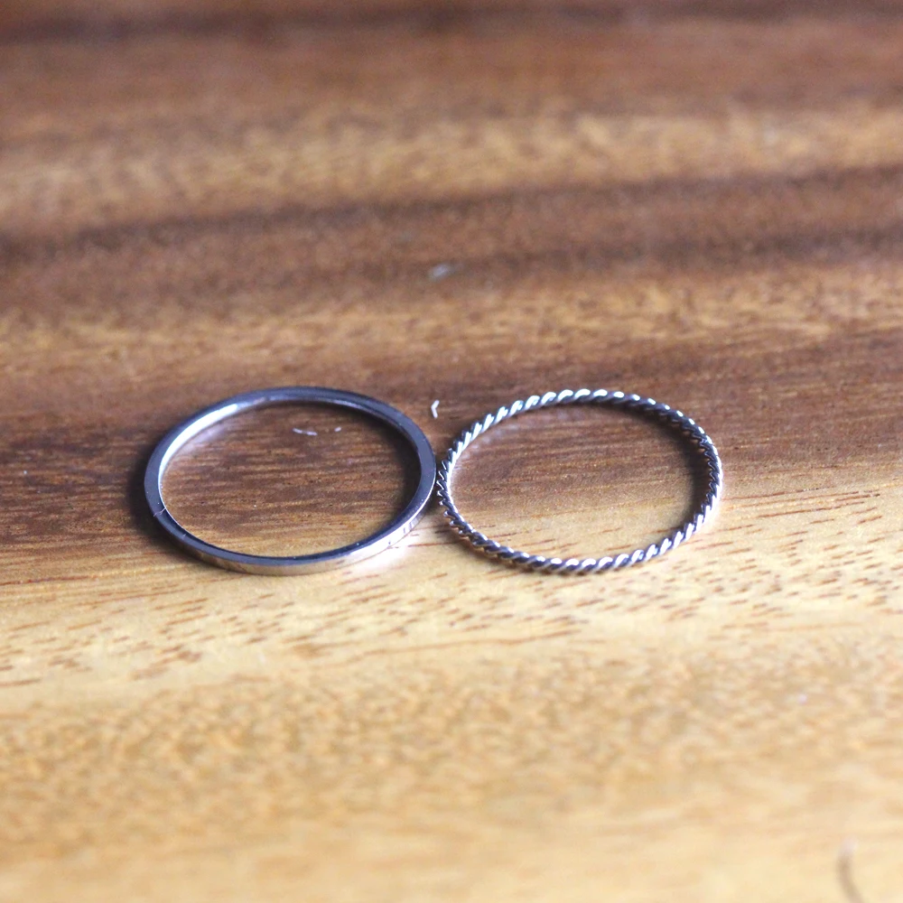 Набор Колец ZMZY из нержавеющей стали для пары 2 шт. витые антиаллергенные гладкие