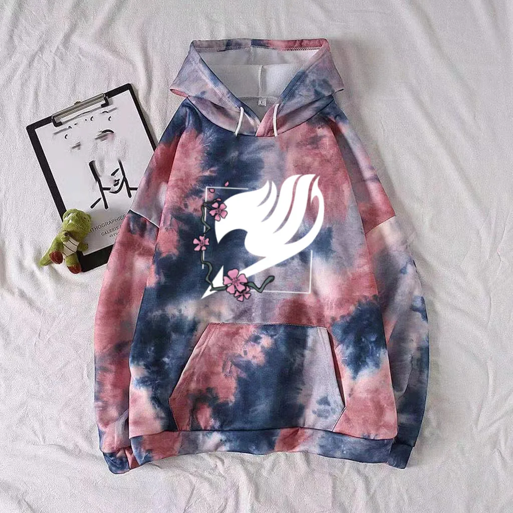

Uniex Anime Fairy Tail Hoodie Pullovers Tops Long Sleeve Loose Tie-dye