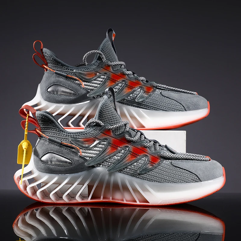 Мужские кроссовки из дышащей сетки флуоресцентная спортивная обувь для