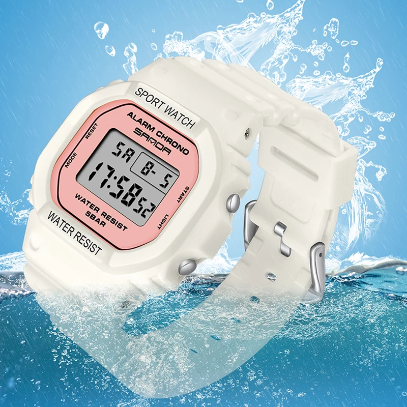 

Часы наручные SANDA женские цифровые, модные спортивные водонепроницаемые брендовые уличные электронные, подарок для влюбленных, 50 м