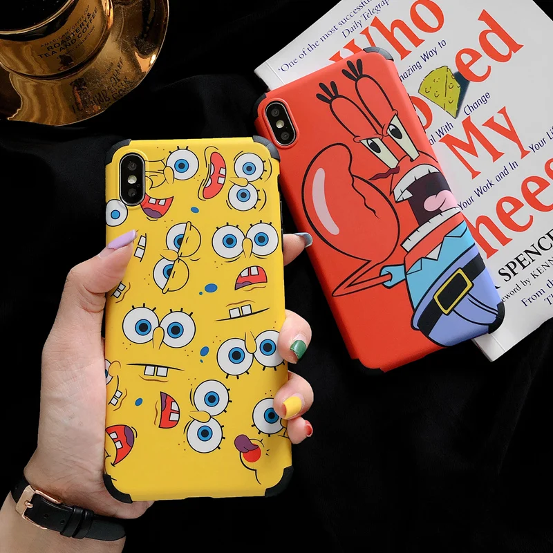 Губка Боб капитан крапс мультфильм чехол для iPhone 11 Pro Max 7 8 Plus SE 2020 матовый мягкий XS
