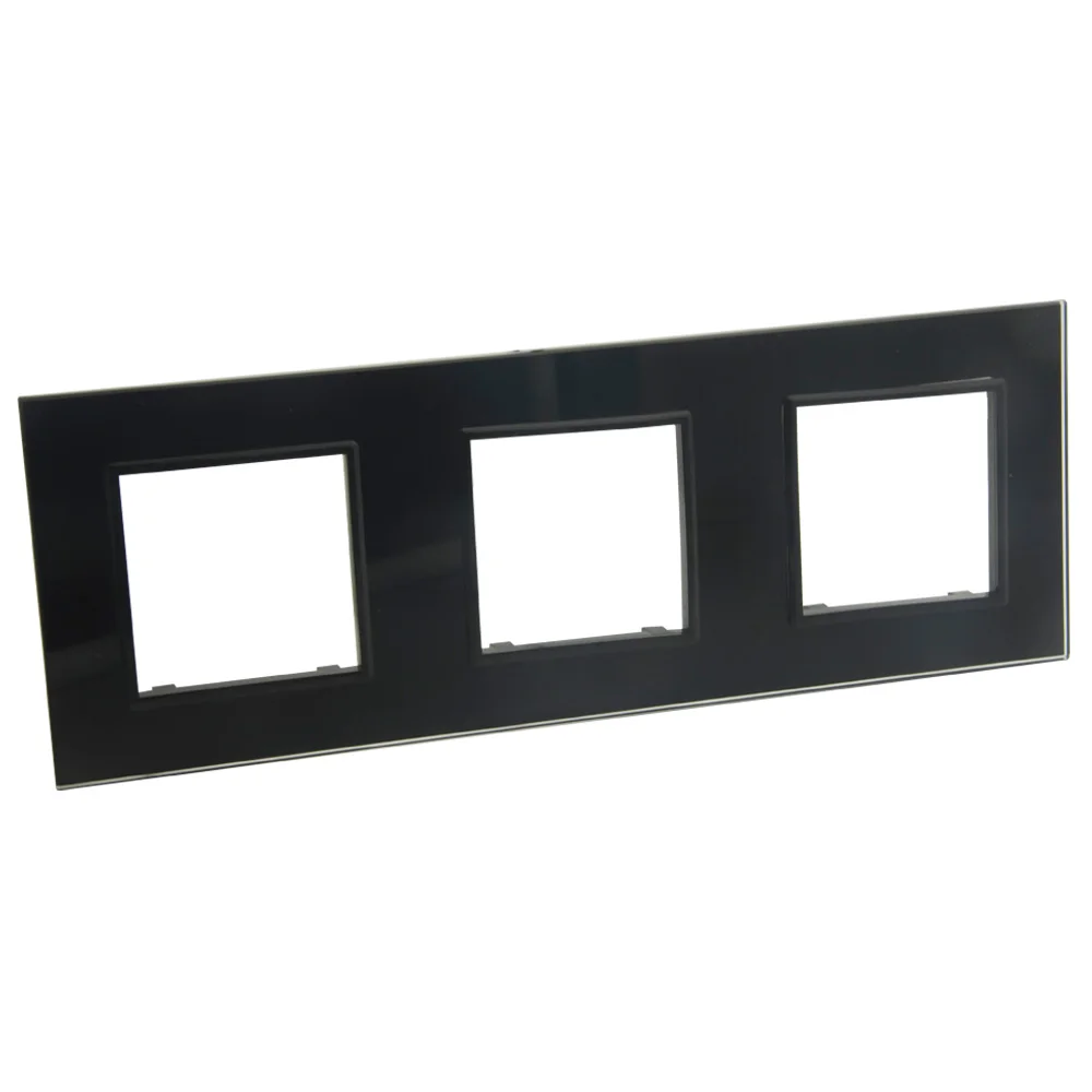 

Настенная панель черного цвета из хрустального стекла, 3 клавиши, стандарт ЕС