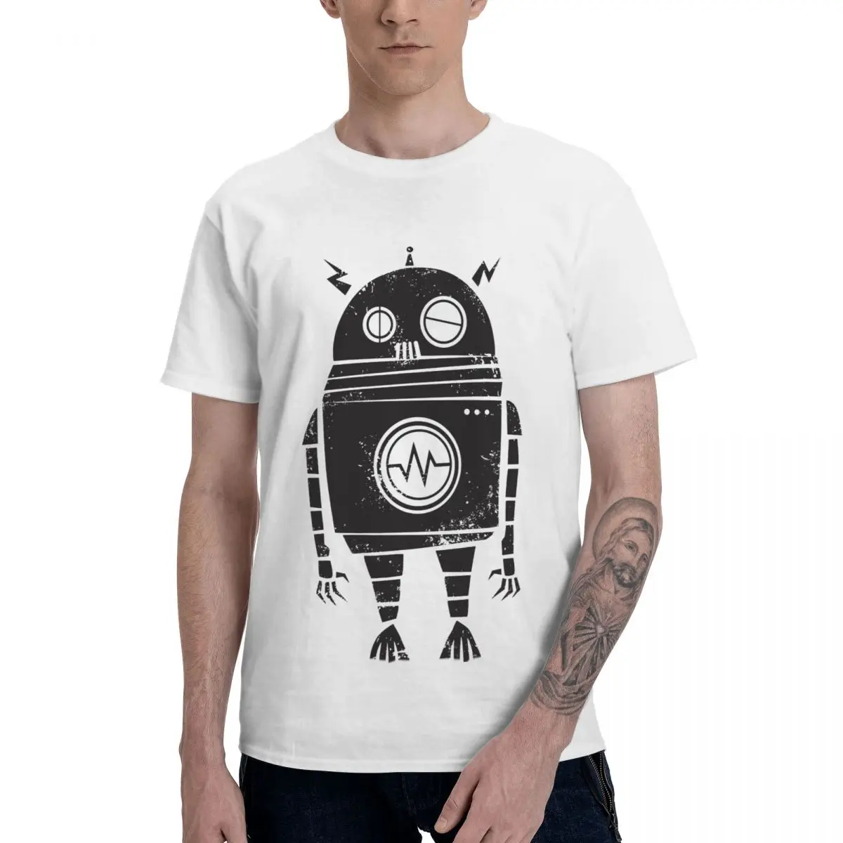 

Big Robot 2.0 T-Shirt Pure Cotton Crewneck Men T Shirts Short Long Sleeve Oversized Classic Tees Hoodie Four Seasons US Size