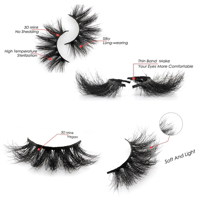 25 мм 3D норковые полноразмерные ресницы Объемные пушистые натуральные длинные