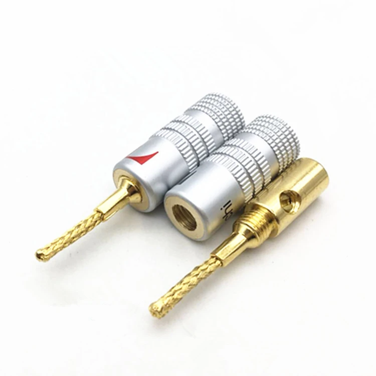 

Медный провод 2 шт./лот 2 мм, позолоченный сварочный штекер типа «банан», провод для динамика, вилка с плетеным проводом, соединительные клемм...