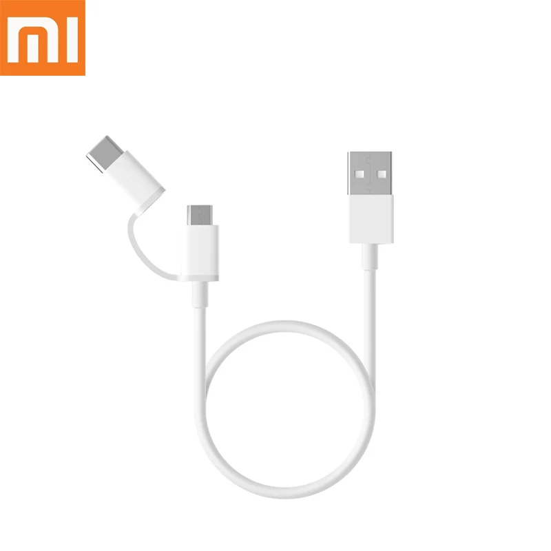 Xiao mi usb 2 в 1 зарядный кабель для mi 9 8 6 A3 A2 A1 F2 F1 mi x 3 2s Max 3 Мобильный телефон 30 см type-c mi cro usb кабель для быстрой зарядки