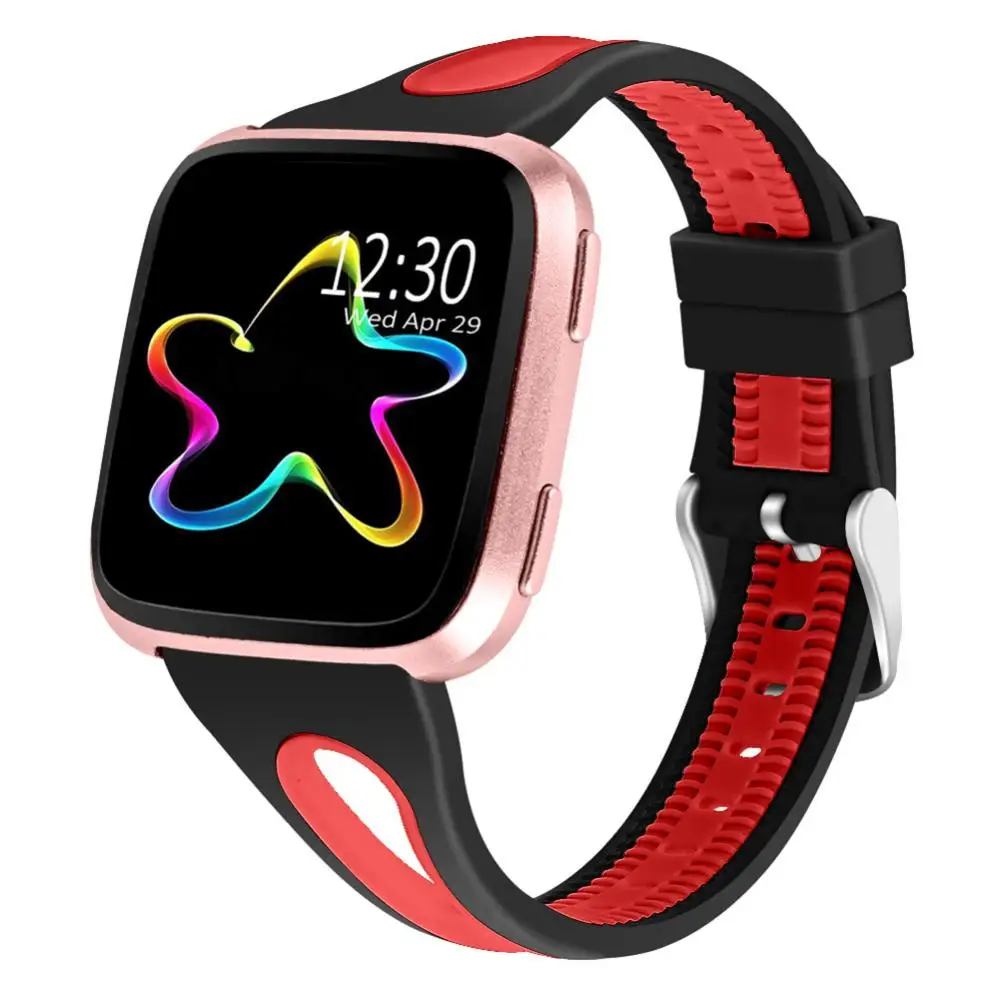 Водонепроницаемый двухцветный силиконовый ремешок для наручных часов Fitbit Versa