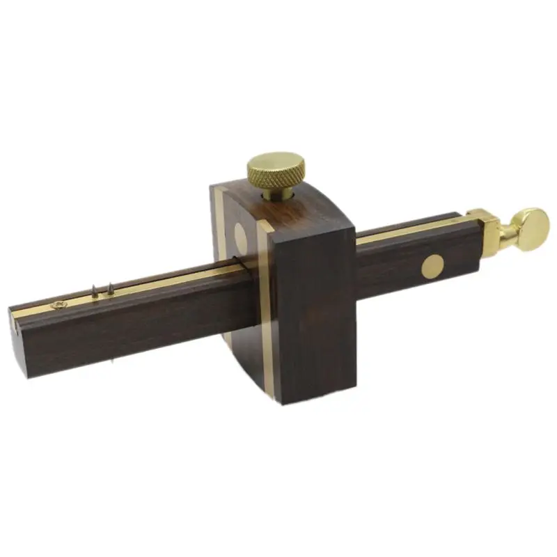 

8 Inch/20Cm Ebony Deluxe British Marking Gauge Wood Scribe Mortise Gauge With Screw Woodworking Measuring Tool