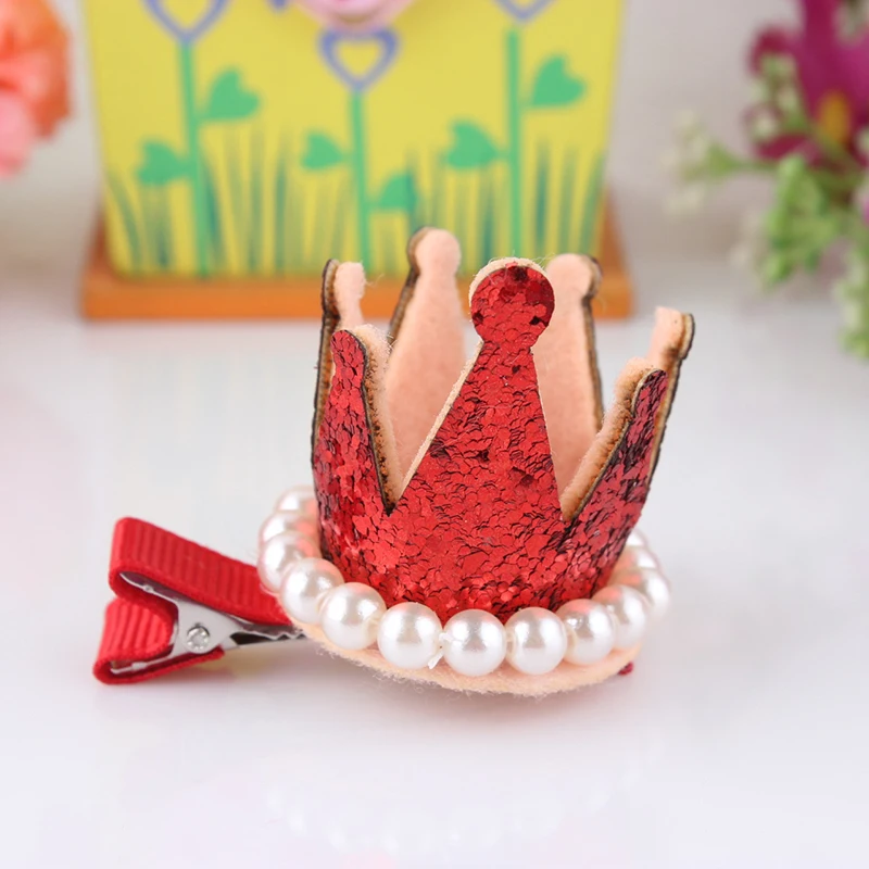 6 цветов милые заколки для собак ручной работы стерео корона с зажимом крокодил