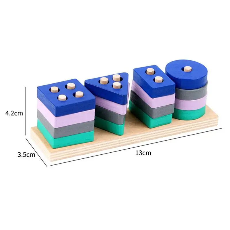 

Children's Color Cognition Wooden Building Blocks Boy Deve Toys Girl And Matching Intelligence Early Puzzle Baby Education