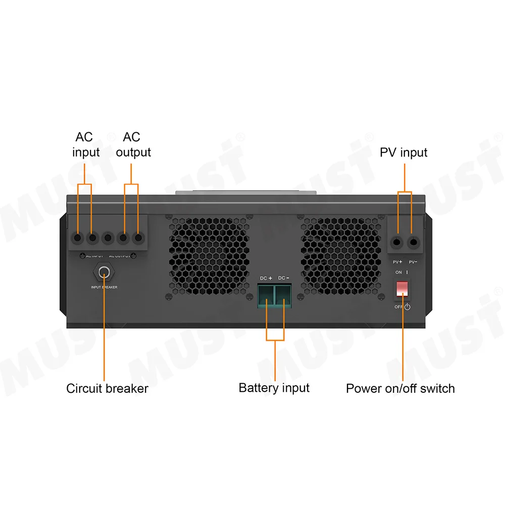Внутрисетевой Гибридный солнечный инвертор MUST PV18 Pro серия 3 кВт 24 В 450 в