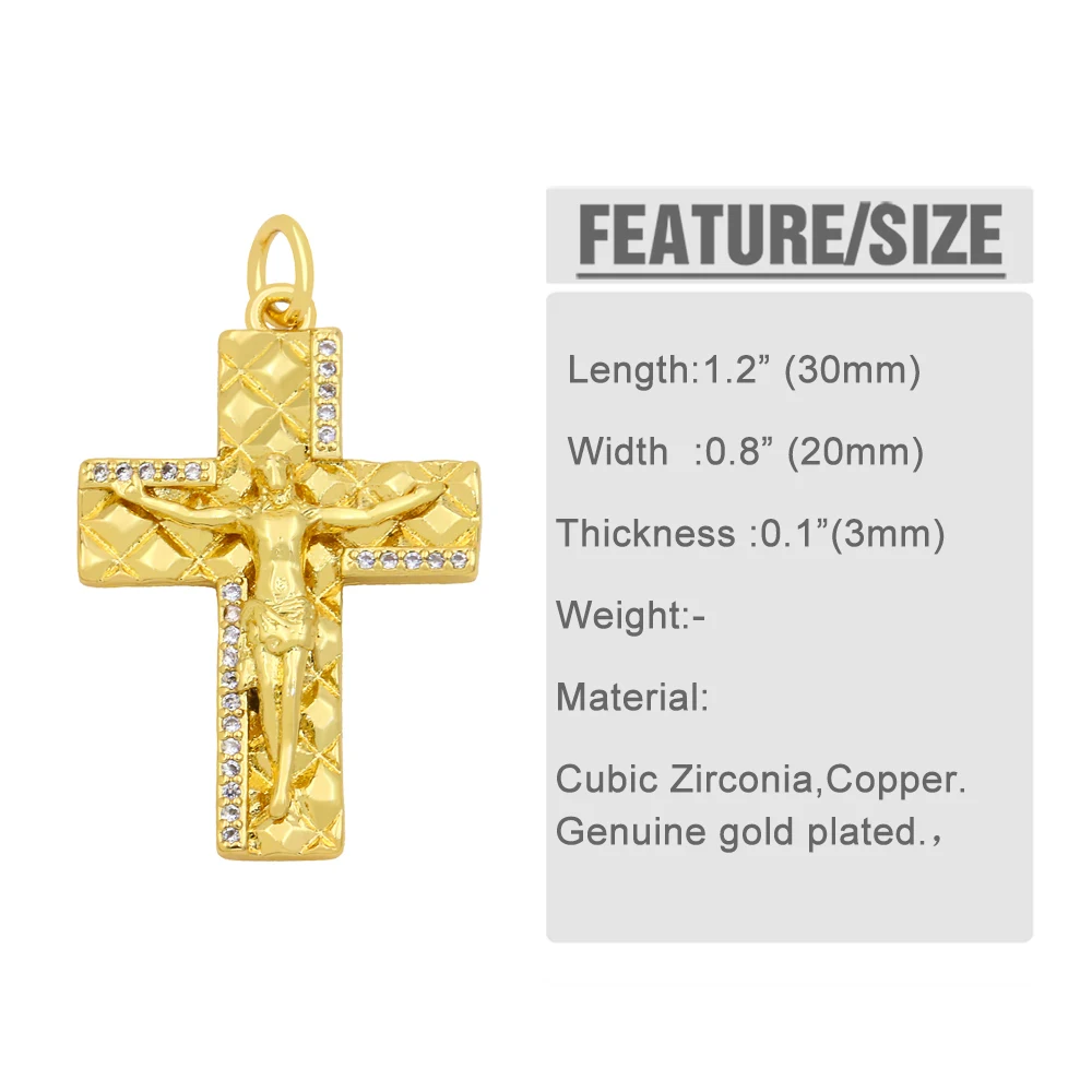 OCESRIO позолоченный Большой Медь Jusus крест благословенная девственная Подвески